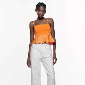 NWT Zara Orange Knit Top